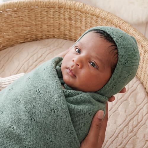 100% Luxury Organic Cotton Pointelle Knit Baby Quilt Blanket – Refined - Image 5