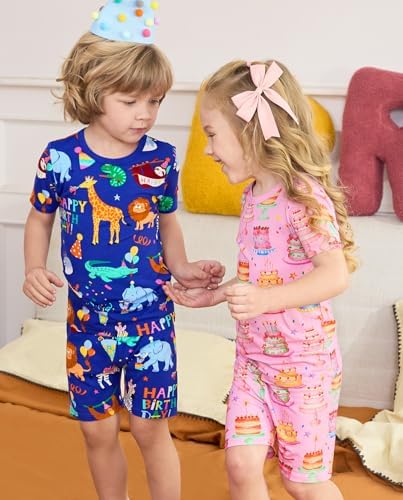 babee Reshinee Bamboo Viscose Toddler Boys Pajamas Set, Short Sleeve Kids - Image 2