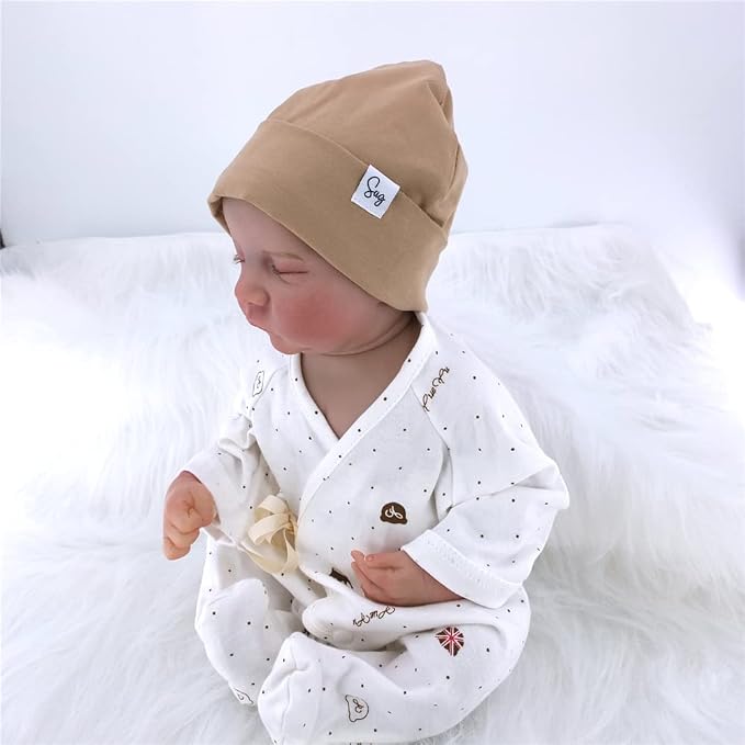Jersey Beanie Hat for Newborn Baby Boys Girls Silky Satin Lined Hats Bonnet - Image 5