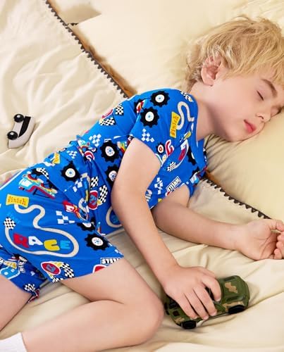 babee Reshinee Bamboo Viscose Toddler Boys Pajamas Set, Short Sleeve Kids - Image 4
