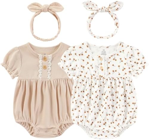 Ruliby Baby Girls Clothes Cotton Bubble Romper Summer Newborn Outfits | by Ruliby