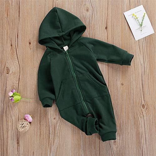 FYBITBO Infant Baby Boys Girls Clothing Zipper Hooded Jumpsuit Romper Long - Image 2