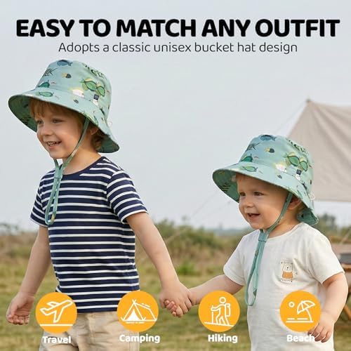 Toddler Bucket Hats UPF 50+ Baby Sun Hat Adjustable Kids Sun Protection Summer - Image 5