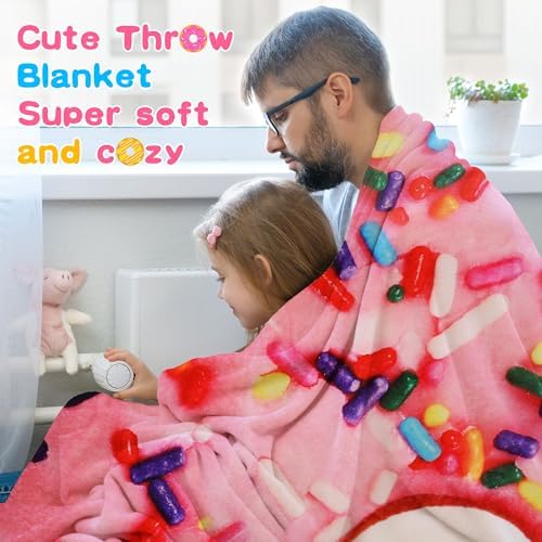 SeaRoomy Donut Blanket, Realistic Food Funny Donuts Blanket, 60 in，Pink - Image 5