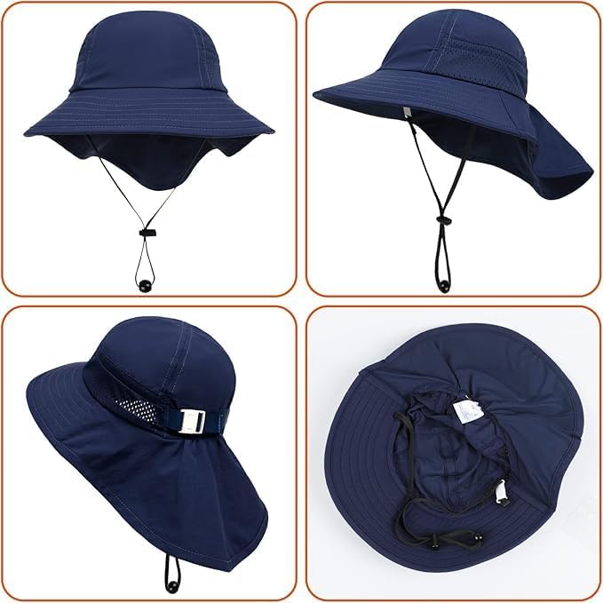 Toddler Baby Sun Hat Kids Summer Beach Essentials Adjustable Beach Hats - Image 4