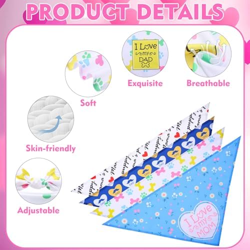 EXPAWLORER Mother's and Father's Day Dog Bandanas 4 Pack - Image 2