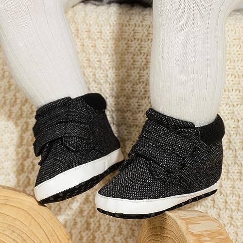 Meckior Toddler Baby Boys Girls High Tops Ankle Sneakers Soft Anti-Slip Sole PU - Image 2