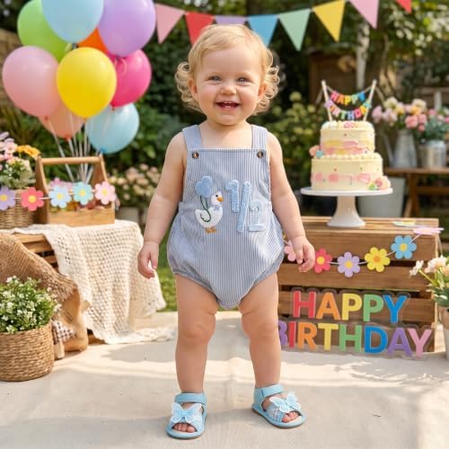 Honganda Baby Boy 1/2 Birthday Outfit Half Way to One Cake Smash Romper - Image 5
