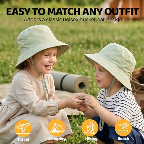 Toddler Bucket Hats UPF 50+ Baby Sun Hat Adjustable Kids Sun Protection Summer - Image 4