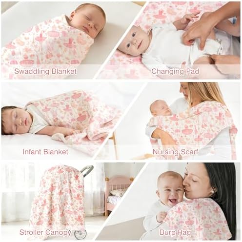 Baby Swaddle Blankets, Bamboo Muslin Receiving Blanket | 1-Pack, Lightweight & - Image 6