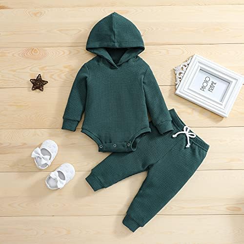Thorn Tree Newborn Unisex Baby Clothes Set Hooded Long Sleeve Bodysuit Stretchy - Image 6