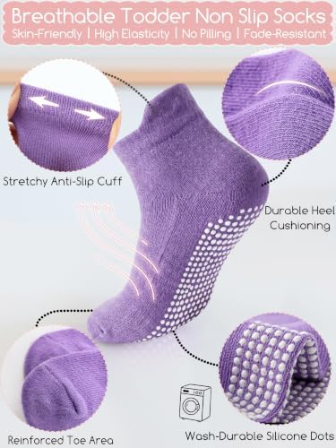 Aroveea Toddler Socks Non Slip Grip Ankle Baby 12 Pack - Image 6