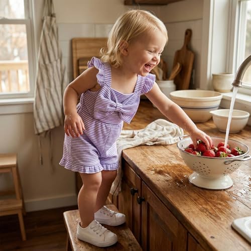 Little Girl Romper Toddler Overalls Summer Bow Jumpsuit Boho Outfit 6M-5T - Image 2