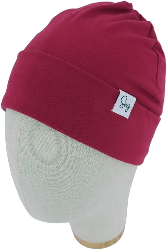 Jersey Beanie Hat for Newborn Baby Boys Girls Silky Satin Lined Hats Bonnet - Image 2