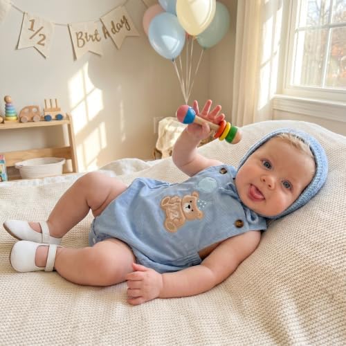 Honganda Baby Boy 1/2 Birthday Outfit Half Way to One Cake Smash Romper - Image 7