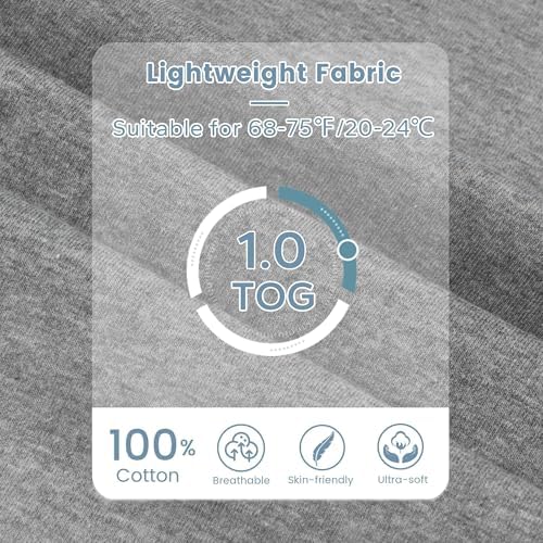 ZIGJOY Swaddle Sleep Sack 3-6 Months, 1.0 Tog Cotton Baby Swaddle Blanket - Image 3