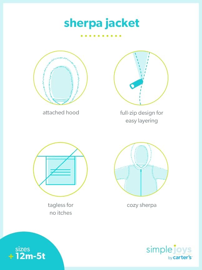 Simple Joys by Carter's Girls' Hooded Sherpa Jacket - Image 4