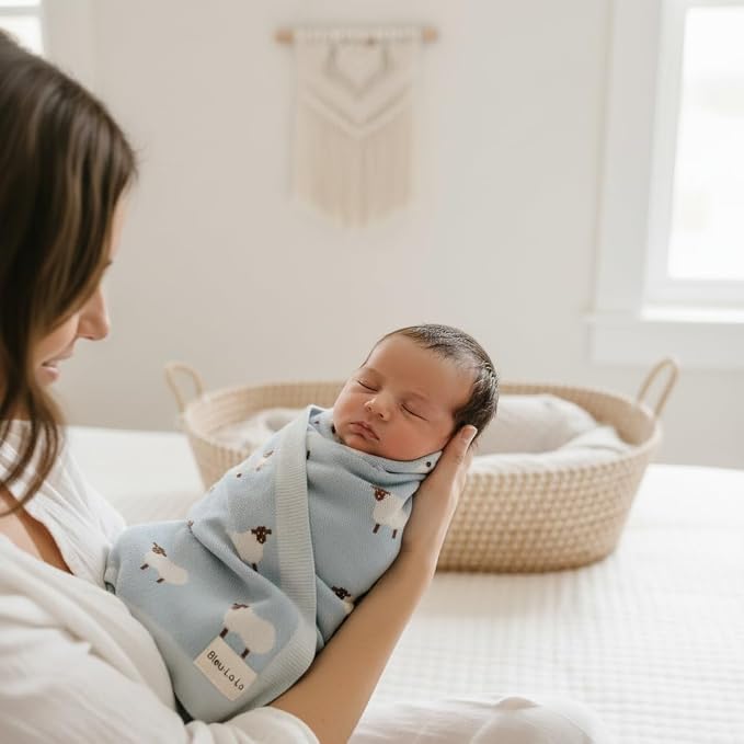 Knit Baby Swaddle Blanket for Boys - Image 5