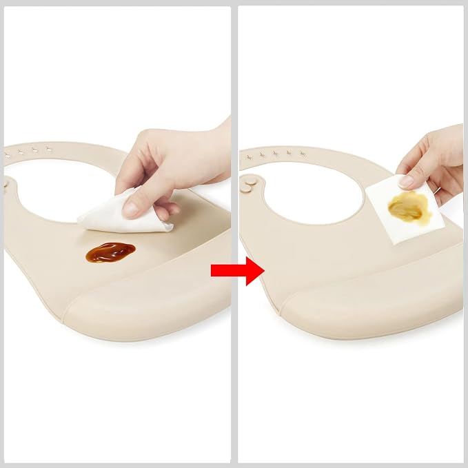 PandaEar 5 Pack Waterproof Silicone Baby Bibs| Super Thin Light Weight Feeding - Image 5