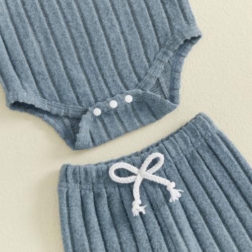 Giraropa Newborn Baby Boy Clothes Rib Knit Romper Jumpsuit Solid Sweater - Image 6