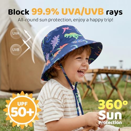 Toddler Bucket Hats UPF 50+ Baby Sun Hat Adjustable Kids Sun Protection Summer - Image 2