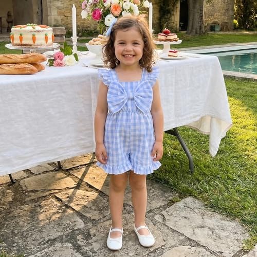 Little Girl Romper Toddler Overalls Summer Bow Jumpsuit Boho Outfit 6M-5T - Image 4