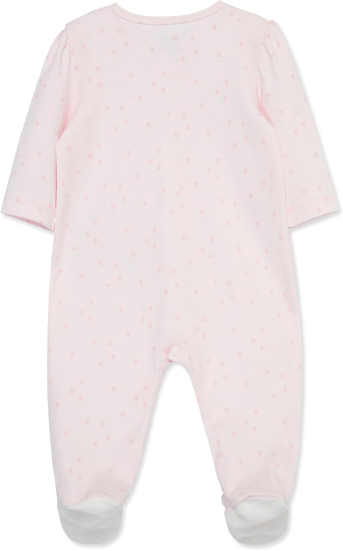 Little Me Clothes for Baby Girls' 100% Cotton Scratch-Free Tag Footie Sleeper - Image 2