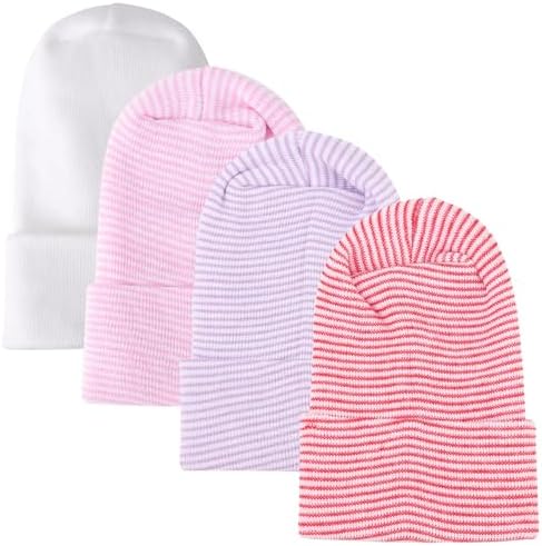 DRESHOW BQUBO 4 Pack Newborn Hospital Hat Infant Baby Hat Cap by DRESHOW