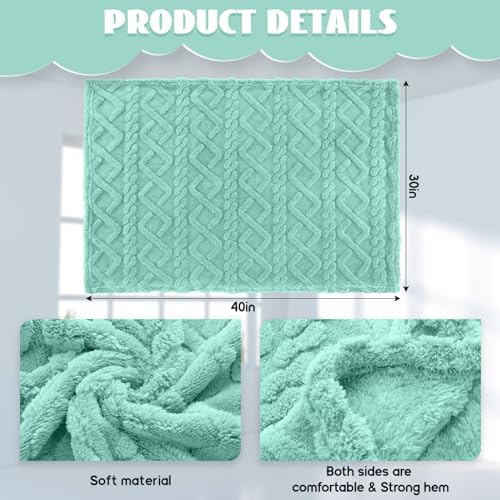 VitalCozy 4 Pcs Fleece Baby Blankets 3D Plush Soft Newborn, Light Color | - Image 2