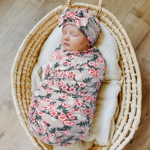 DRESHOW BQUBO Baby Girl Newborn Floral Receiving Blankets - Image 2