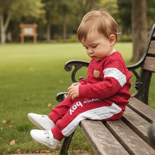 Giraropa Newborn Baby Boy Clothes Rib Knit Romper Jumpsuit Solid Sweater - Image 3