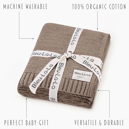 100% Organic Cotton Heritage Knit Textured Baby Blanket - Image 3