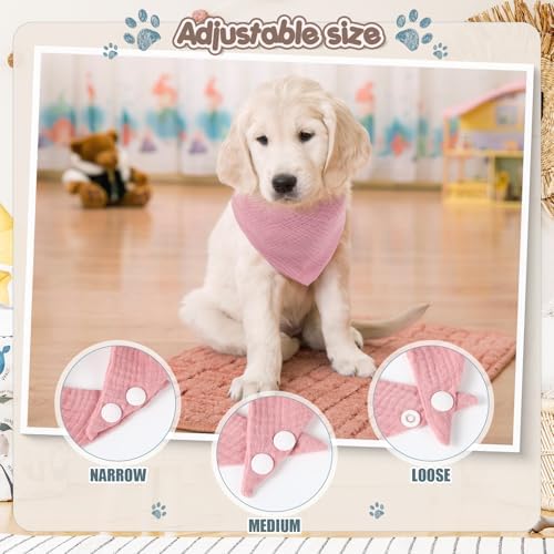 10 Pcs Muslin Cotton Triangle Dog Bandanas Reversible Pet Bibs Scarf Dog Scarves - Image 3