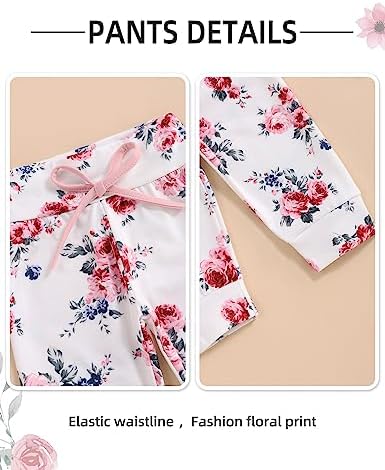 oklady Baby Girl Clothes, Hoodie Tops Floral Pant - Image 4