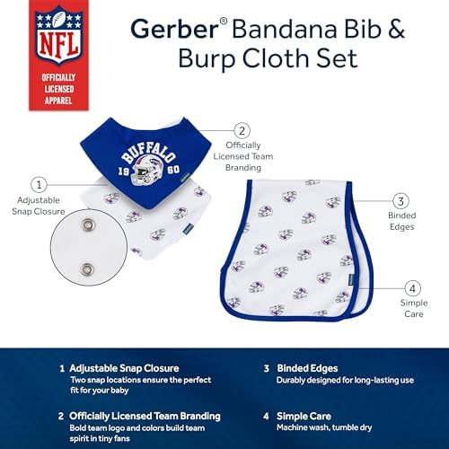 Gerber Baby Nfl Team Bandana Bibs and Burp Cloth Set - Image 5