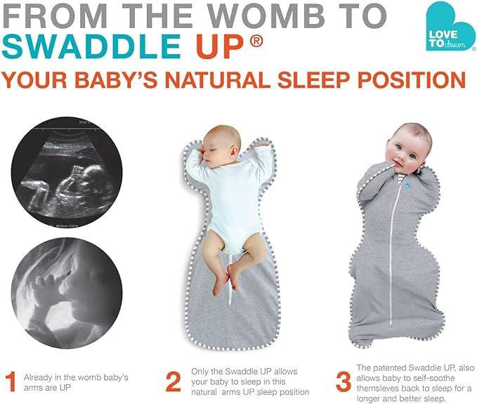 Love to Dream Swaddle Up Transition Swaddle, Silky-Lux, Luxuriously Super Soft and Luxurious 100% Viscose, Patented Zip-Off Wings, Gently Help Baby Transition, Lite 0.2 TOG, 19-24 lbs, Monscape White