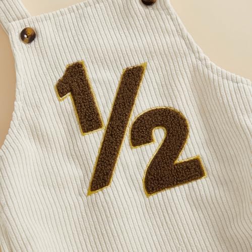 Honganda Baby Boy 1/2 Birthday Outfit Half Way to One Cake Smash Romper - Image 5