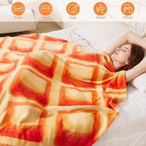 SeaRoomy 71 in Waffle Blanket, Novelty Funny Food Throw Blanket - Image 2