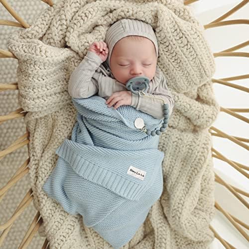 100% Organic Cotton Heritage Knit Textured Baby Quilt Blanket - Image 4
