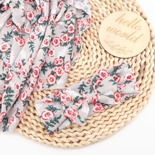 DRESHOW BQUBO Baby Girl Newborn Floral Receiving Blankets - Image 4