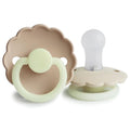 FRIGG Daisy Night SilkySoft Silicone Baby Pacifier | Made in Denmark | BPA-Free (Croissant/Cream, 0-6 Months)