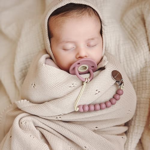 100% Luxury Organic Cotton Pointelle Knit Baby Quilt Blanket – Refined - Image 6