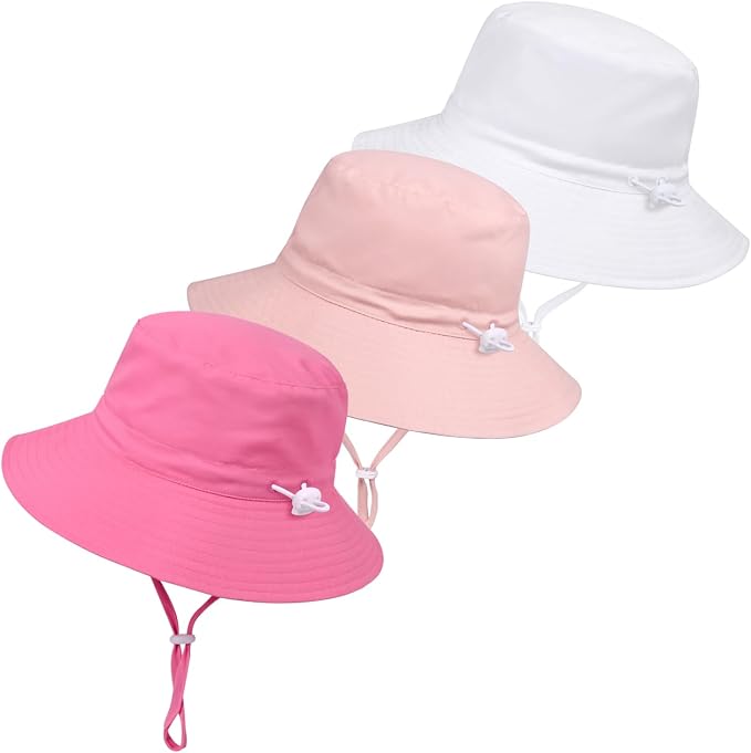 Baby Toddler Sun Hat, Boys Girls Adjustable Bucket Hat by DANMY