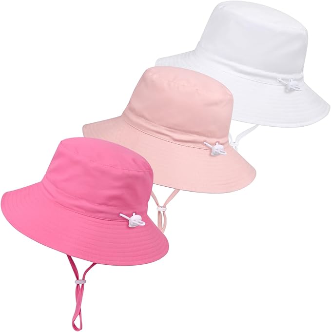 Baby Toddler Sun Hat, Boys Girls Adjustable Bucket Hat by DANMY