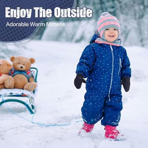 Toddler Mittens Lined Fleece Snow Gloves - Image 5