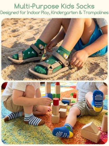 Aroveea Toddler Socks Non Slip Grip Ankle Baby 12 Pack - Image 5