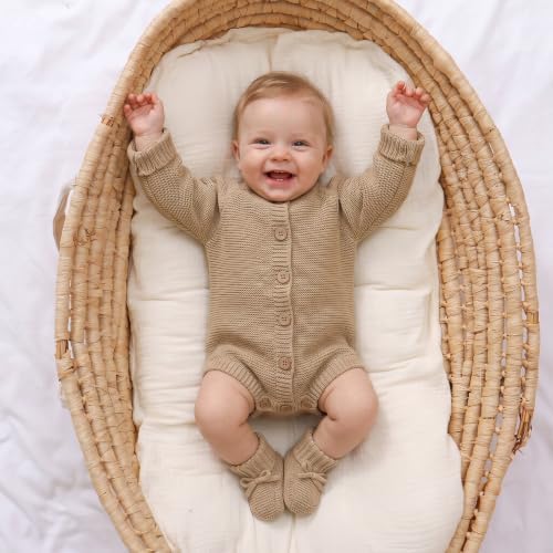 LAWKUL Cotton Baby Sweater and Booties Set - Image 4