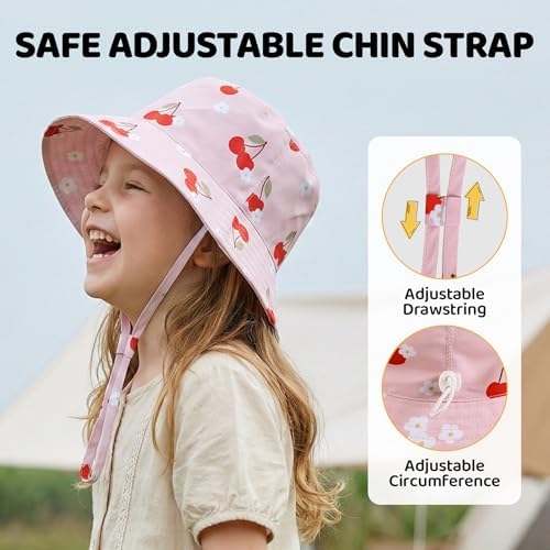 Toddler Bucket Hats UPF 50+ Baby Sun Hat Adjustable Kids Sun Protection Summer - Image 5