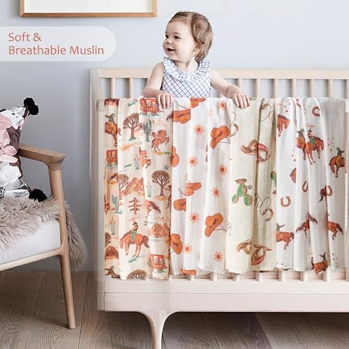Baby Swaddle Blankets, Bamboo Muslin Receiving Blanket | 4-Pack, Lightweight & - Image 2