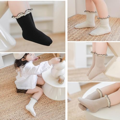 Toddler Girl Ruffle Socks Baby Girls Knee High Socks - Image 6